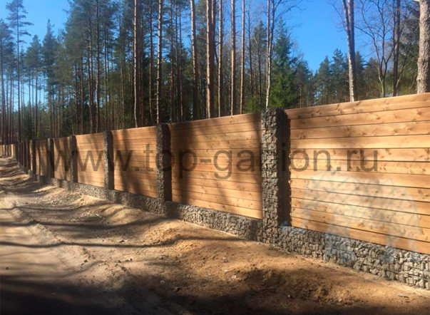 Забор из габионов