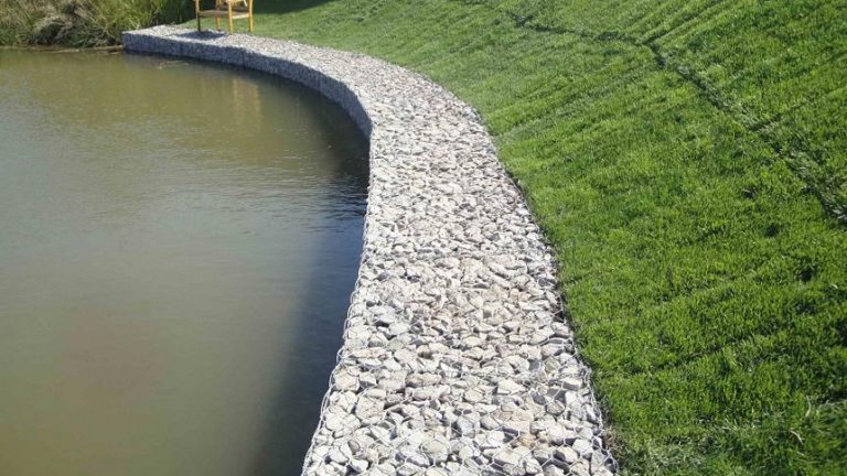 укрепление берега габионами