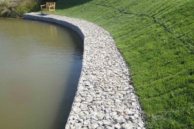 укрепление берега габионами