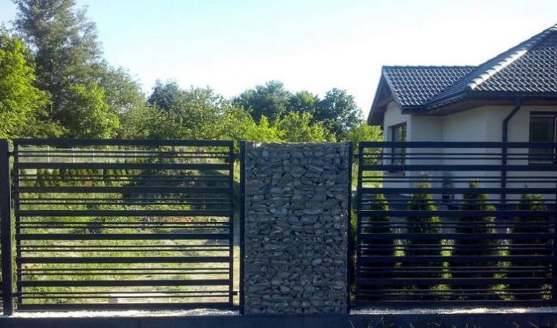 Забор из габионов